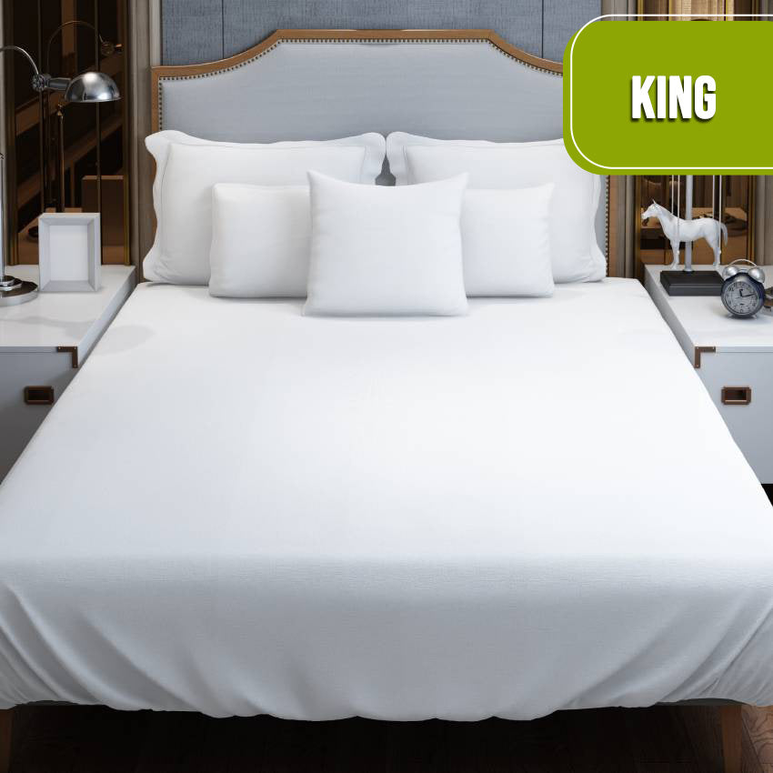 T200 Plain Percale Fitted Sheet King 78 X 80 X 12