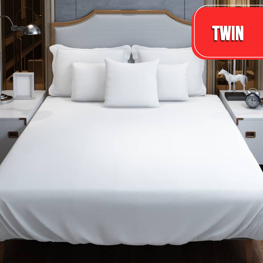 T200 Plain Percale Fitted Sheet Twin 39 X 80 X 9